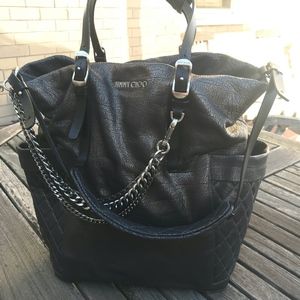 Unique Jimmy Choo Textured Gunmetal Handbag/Tote